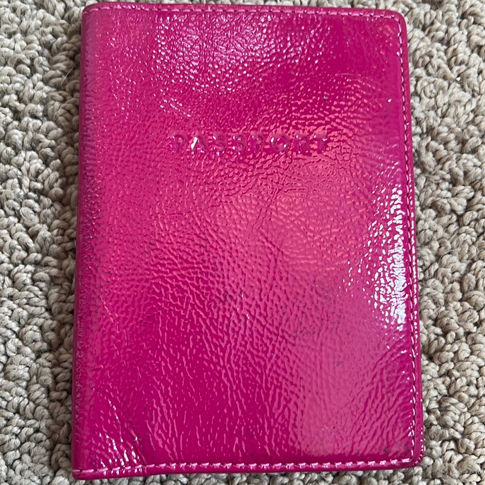 Coach Passport Case - Pink Patent Leather